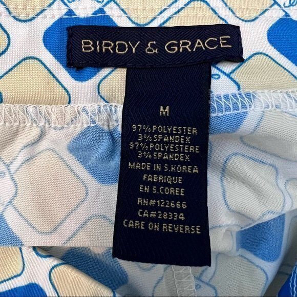 Birdy & Grace Women’s Golf Skorts w/pockets, Size M Beige Blue Flower Pattern‎ - Picture 7 of 8